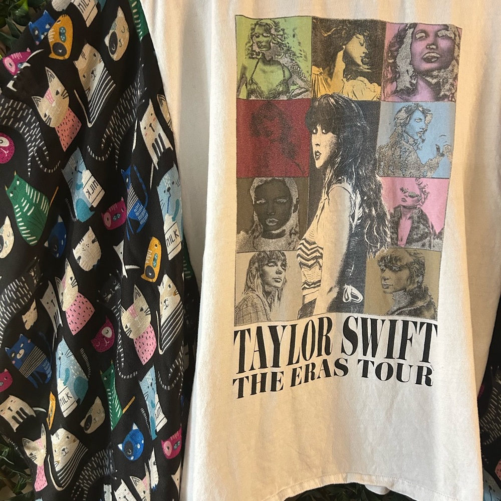 UPCYCLED one of a kind, Taylor Swift, ERAS TOUR Music Poncho T Shirt - Picture 2 of 4